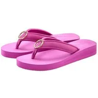 LASCANA Sandale, Badeschuh, Pantolette, Badelatsche, Flip Flop, Sommerschuh, Badezehentrenner Zehentrenner mit Ringapplikation "Italy" VEGAN