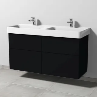 Sanipa 3way Waschtischunterbau zu Laufen Pro S Waschtisch mit 4 Auszügen, Schwarz-Matt SF78708