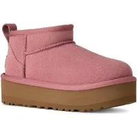 UGG UNISEX, KIDS' CLASSIC ULTRA MINI PLATFORM Schlupfboots, Plateaustiefel, Boots, Winterboots mit Logo-Aufnäher an der Ferse