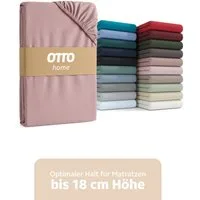 OTTO home Spannbettlaken PHYSALIS in BASIC und PREMIUM Qualität, 100% Baumwolle, Jersey (160 g/m), Gummizug: rundum, (1 Stück), für Matratzen bis 18 cm Höhe, Bettlaken, Spannbetttuch, pflegeleicht