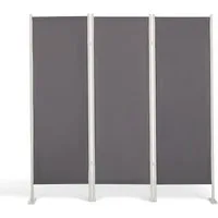 Leco Paravent 3-teilig anthrazit Sichtschutz Stellwand Garten Umkleide (Spar-Set), wetterfest
