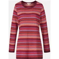 Himalaya Clothing Tunika Damen Pullover mit Jacquardmuster - Tunika Pullover aus Bio-Baumwolle Hüftlange Tunika Damen mit hohem Tragekomfort