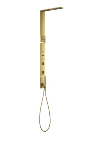 Hansgrohe Duschpaneel Axor ShowerComposition Thermostat Kopfbrause 110/220 1jet, polished gold optic 12595990
