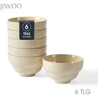 JIWOO Müslischale 6er Ø11,8cm, Dessertschale Eisschale Suppenschale Snackschale Schale, Keramik, (Schaleset, 6-tlg), Hochwertiges Schalen Braun Mikrowellenofen Spülmaschine