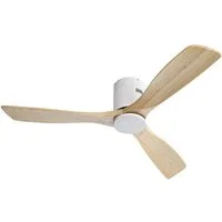 Rolipo Deckenventilator 3 Holzflügel, Sommer-/Wintermodus, Leiser DC Motor, Fernbedienung, 52", leise, 6 Geschwindigkeitsstufen, Vor-/Rücklauf, 132cm