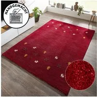 THEKO Wollteppich Gabbeh Motiv, Handgefertigt, Teppich, Tiermotiv, reine Wolle, rechteckig, Höhe: 14 mm, reine Wolle, Wohnzimmer, Schlafzimmer, Esszimmer