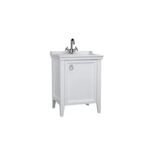 VitrA Valarte Waschtisch-Möbel-Set 62259 64,5 x 53 x 88 cm, rechts, Korpus weiß matt/Waschtisch weiß hochglanz