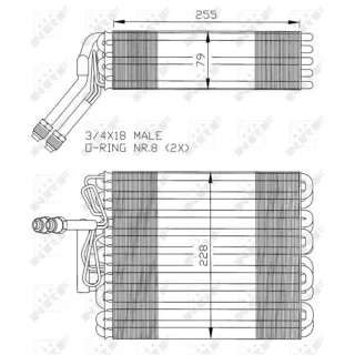 NRF Verdampfer f?r Klimaanlage Seat Toledo VW Golf Jetta Passat Santana