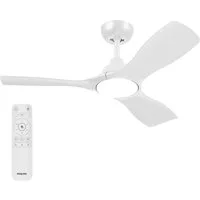 Philips LED Deckenleuchte Fixed 24W DC-Ventilator 30W, fixe Rotorblätter, ⌀ 106cm, weiß, CCT - über Fernbedienung, Dimmer, Dimmfunktion, Ein-/Ausschalter, Farbsteuerung, Fernbedienung, Infrarot inkl., Memoryfunktion, Ventilatorfunktion, dimmbar über 