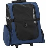 vidaXL Hundebuggy Trolley für Haustiere 3-in-1 Blau 48x32x(57-106) cm cm Oxford-Gewebe