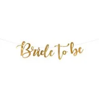 partydeco Wimpelkette, Bride to be Girlande 80x19cm gold metallic