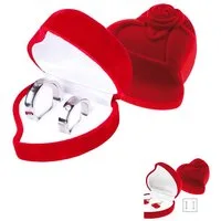 Order & Smile Schmuck Geschenkbox Schmuckbox / Ring Box: Schmuckdose für Trauringe "Herz mit Rose Etui"