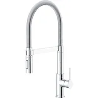 Lenz Küchenarmatur ALUNA mit Pendelbrause 2 Strahlarten, schwenkbar, flexible Brause Flexible Pendelbrause mit 2 Strahlarten