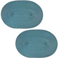 Haus und Deko Platzset Platzset 2er Set oval ca. 45x30 cm Platzdeckchen Tischset geflochtene, (2-St)