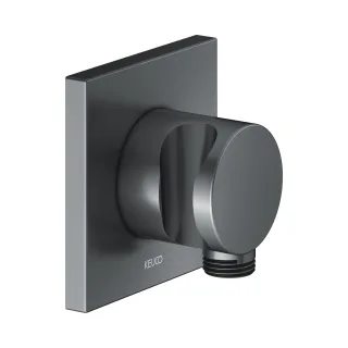 Keuco Schlauchanschluss IXMO 59592, mit Brausehalter, eckig,Schwarzchrom gebürstet,59592130002 59592130002