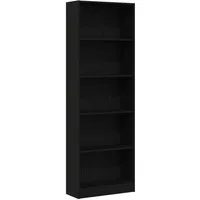 vidaXL Bücherregal Bücherregal 60 x 24 x 176 cm Holzwerkstoff Schwarz Eichen-Optik, 1-tlg.