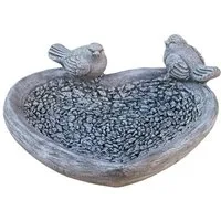 Stone and Style Vogeltränke Frostfeste XL Vogeltränke Herz mit Vögeln