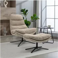 Duo Collection Relaxsessel Porto, 360° drehbar, doppelte Polsterung, mit Hocker, bis 115 kg belastbar