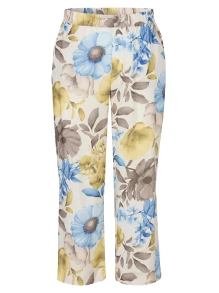 Frapp - CULOTTE - Hose 7/8 gerades Bein Druck beige multicolor - Gr. - 44