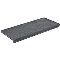 en.casa Stufenmatte, rechteckig, 15er Set Treppenmatten rechteckig 65x24cm selbstklebend Dunkelgrau
