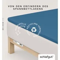 Schlafgut Spannbettlaken PURE TOPPER Bio-Baumwolle mit Elasthan 170 g/m² für Topper bis 10 cm, Jersey-Elasthan, Gummizug: rundum, (1 Stück), PREMIUM Laken für Matratzen bis 10 cm Höhe, dehnbar, blickdicht