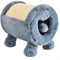 Dehner Tier-Beschäftigungsspielzeug Premium Lovely Katzen Kratz-/Kuschelhöhle, Ø 30 cm, Sisal, weicher Rückzugsort mit kuscheligem Wendekissen und Plüschball
