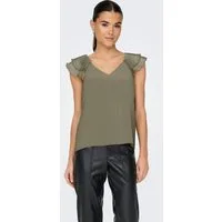 ONLY Blusenshirt ONLASTA LIFE CAPSLEEVE V-NECK TOP PTM