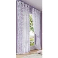 OTTO home Gardine Tanaro (2 St), Ösen, transparent, Voile, 2-er Set, mit Schlingen-Motiv bedruckt, Polyester