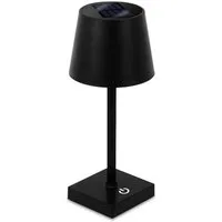 Spetebo LED Solarleuchte LED Solar Akku Touch Leuchte warm weiß - 26 x 11 cm, 3 Helligkeits Stufen / Dimmbar / Touch, LED fest integriert, warmweiß, Garten Kunststoff Tischlampe in schwarz