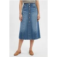 BOSS ORANGE Jeansrock DNM MIDI SKIRT Premium Damenmode in Midi-Länge, Knopfverschluss