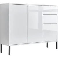 BMG Möbel Kommode Mailand 10 (Schubladenkommode Anrichte Sideboard, mit hochwertigen Metallfüßen), Push-to-Open-Funktion