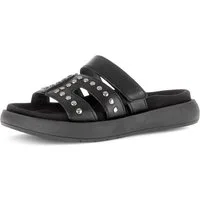 Gabor Pantolette Plateau, Sommerschuh, Schlupfschuh mit glänzenden Nieten besetzt