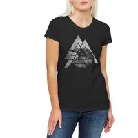 Urban Backwoods Print-Shirt Walknut Raven Damen T-Shirt Black Wikinger Vkings Loki Wotan Odhin (1-tlg) Odin Thor Asgard Yggdrasil