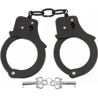 MFH Polizei-Kostüm MFH Handschellen schwarz mit 2 Schlüsseln für Rollenspiele.