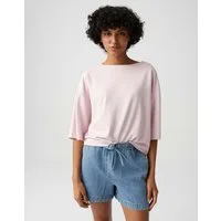 OPUS Kurzarmshirt Boxy Jerseyshirt aus Viskose Mix Weite Passform, Pull-on, Kurzarm