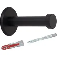 SO-TECH® Kleiderhaken Garderobenhaken TALEA Edelstahl massiv inkl. Montagematerial, (1-St), Ø 10 / 15 mm, Länge 50 mm, Gesamtlänge 53 mm, schwarz elox