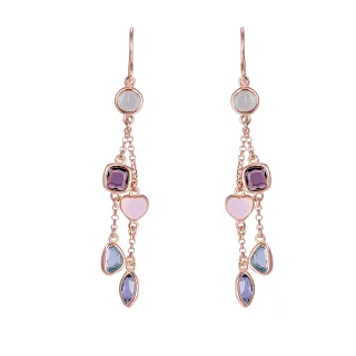 Orphelia 'Bling' Damen 925 Sterling Silber Ohrhänger - Rose ZO-7412