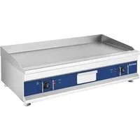 GastroHero Elektrogrill Elektro Grillplatte glatt 1000 mm 6 kW Tischgerät Edelstahl, Fettfangrinne, Spritzschutz, frontseitige Bedienelemente