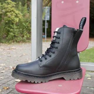 Shoezuu 8 Eye UK Zip-Boots Winter schwarz 39