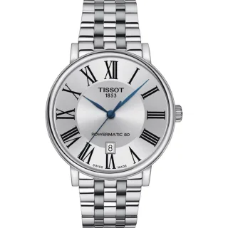 Tissot Carson Premium Powermatic 80 Herren Silberarmbanduhr T1224071103300