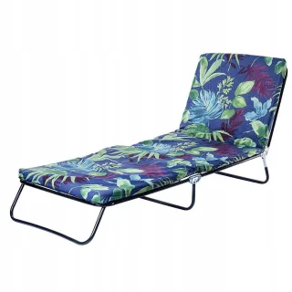 Kadax Gartenliegestuhl,, Dunkelblau, Grün, Metall, 69x197 cm, Gartenmöbel, Gartenliegen