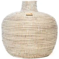 YAADU Bodenvase handgeflochtene Vase - Höhe ca. 37 cm - Trockenblumen, Gräser (Einzelartikel, 1 Vase), Handgefertigt in Afrika aus traditioneller Flechtkunst