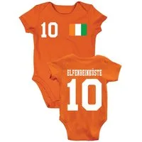 Youth Designz Kurzarmbody Elfenbeinküste Kinder Baby Body Strampler mit sportlichem Motiv