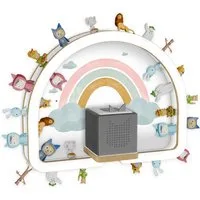 Holzura Kinderregal Tonie Regal Regenbogen mit magnetischem Rahmen für Toniefiguren