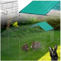 tectake Freigehege Freilaufgehege für Kaninchen, aus 12 Gitterelementen