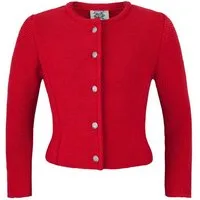 Isar-Trachten Trachtenjacke Strickjacke Kinder - KLASSIKA - rot, schwarz