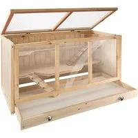 tectake Kleintierkäfig Nagerkäfig, aus Holz