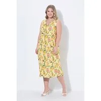 MIAMODA Jerseykleid Midikleid ärmellose A-Linie Zitronen-Muster