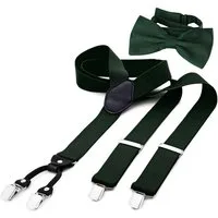 DonDon Hosenträger 3,5 cm breit (2er Set, 2-St., Hosenträger mit farblich passender Fliege) 2er Set, Hosenträger Y-Form, farblich passende Fliege