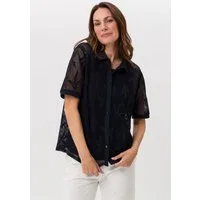 FRANK WALDER Klassische Bluse mit elastischer Lochspitze